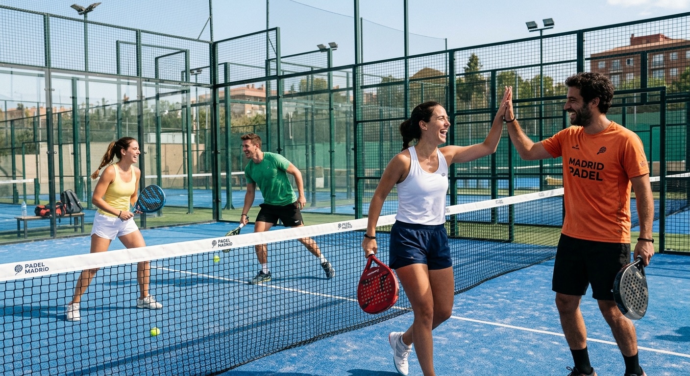 Padel session at MG International Padel School, Madrid